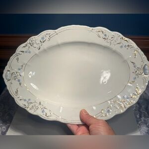 Vintage serving platter, Baranivka (Baranovka) Porcelain Factory in Ukraine